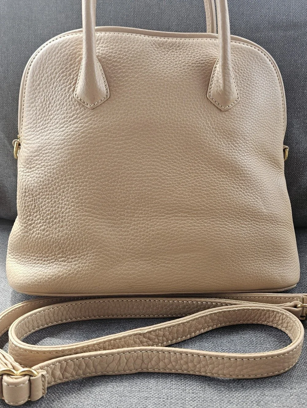 Coach Beige Leather Satchel with Removable Strap